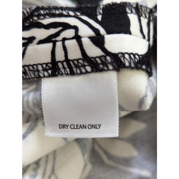 WHITE HOUSE BLACK MARKET! WIDE WAISTBAND, TROPICAL BLACK & WHITE SKIRT! SZ 2 - Picture 6 of 8